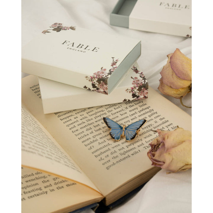 Enamel Blue Butterfly Brooch by Fable England 2