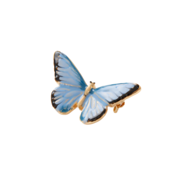 Enamel Blue Butterfly Brooch by Fable England