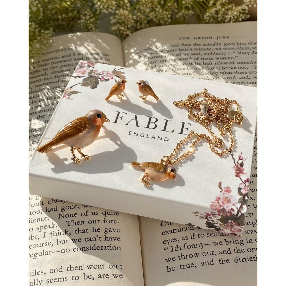 Enamel Robin Brooch by Fable England 1