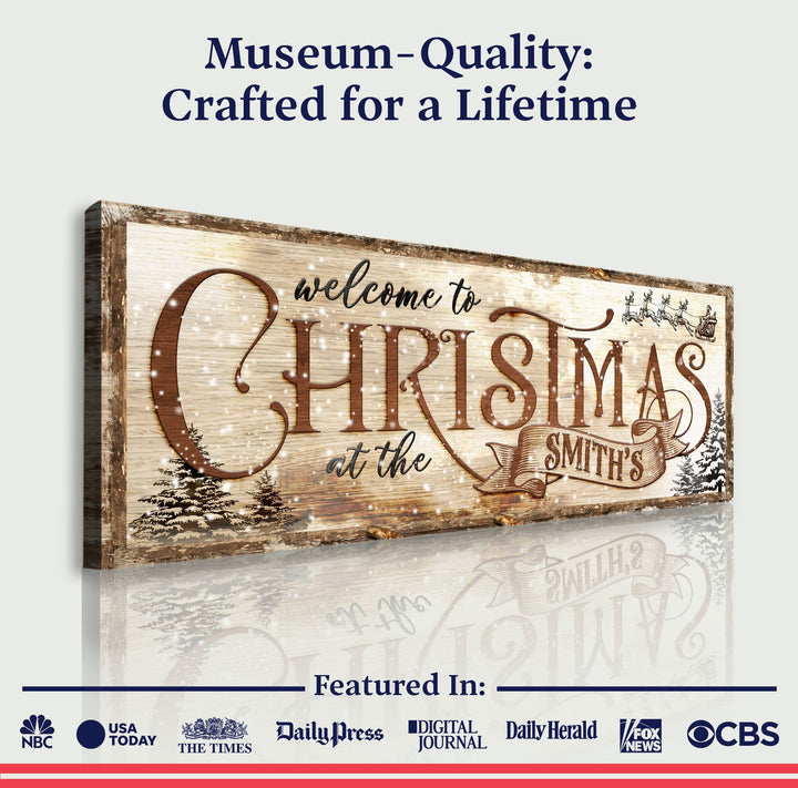 Family Welcome To Christmas Sign