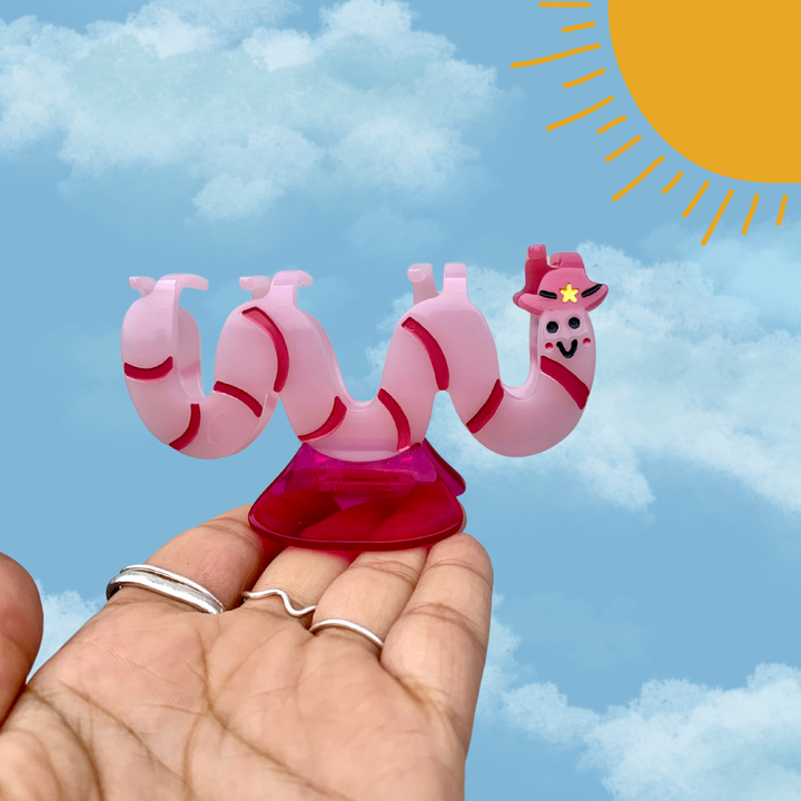 Cowboy Worm Acetate Hair Claw