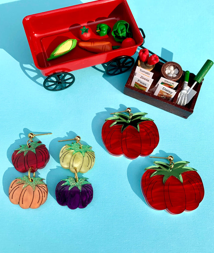 Heirloom Tomato Acrylic Earrings