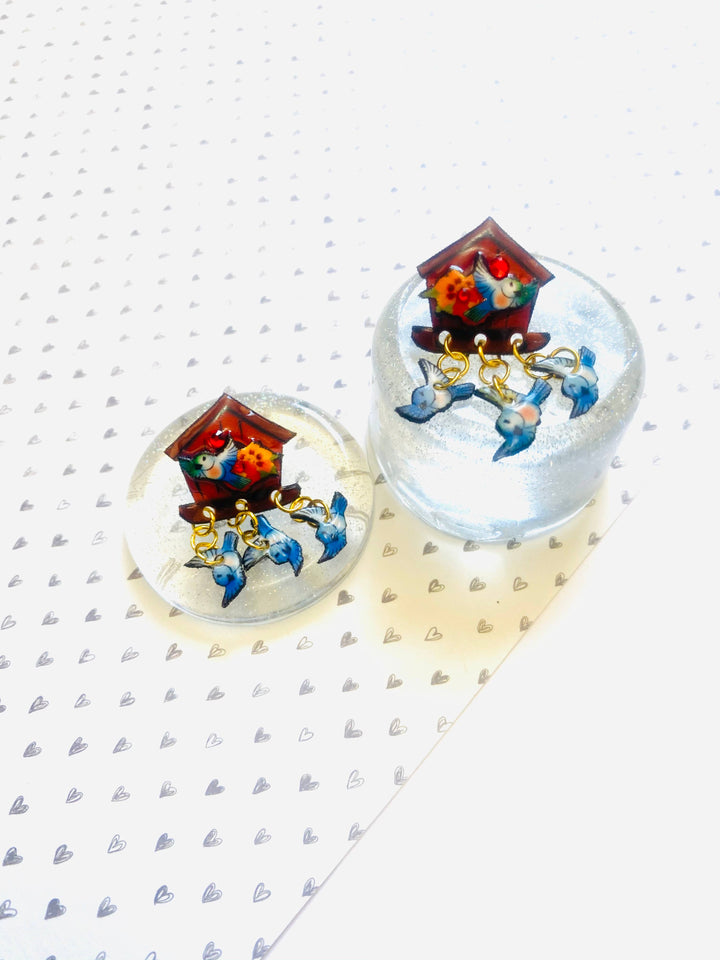 Bird House Earrings by Rosie Rose Parker