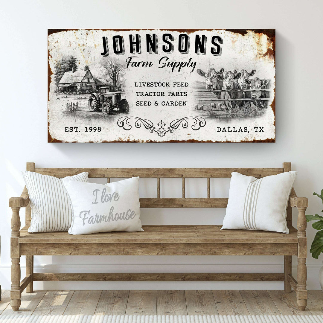Family Farm Supply Sign