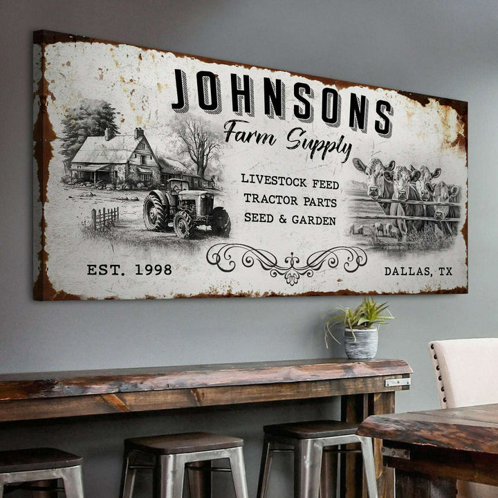 Family Farm Supply Sign