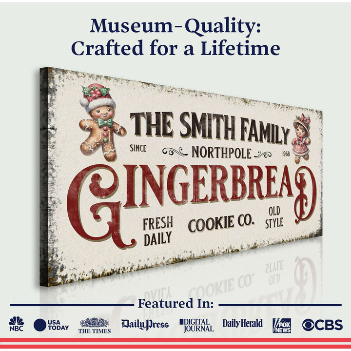 Family Gingerbread Bakery Christmas Sign
