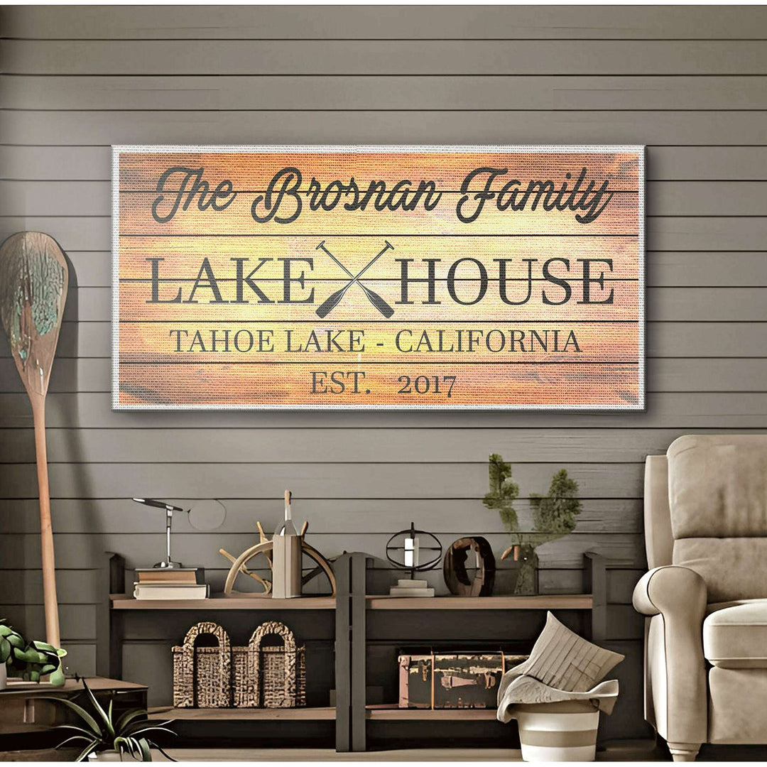 Family Lake House Paddle Sign III