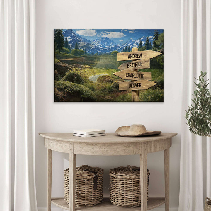 Family Names Mountain Sign
