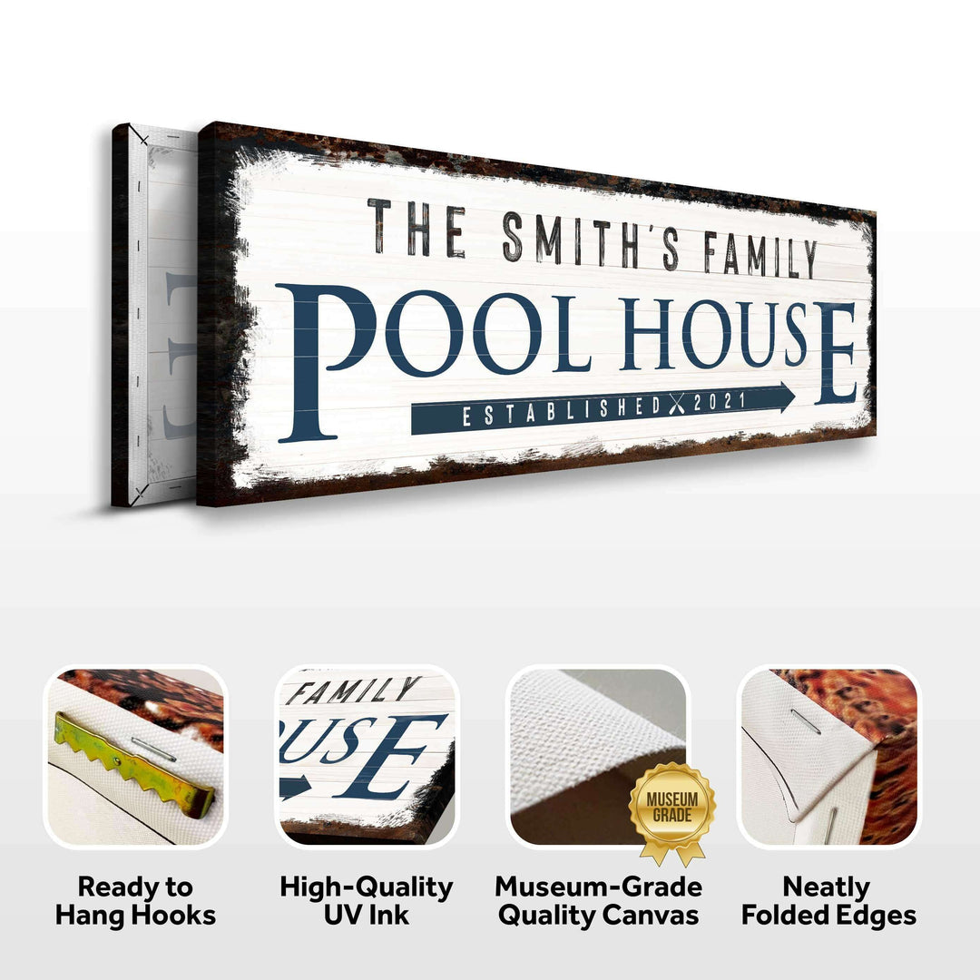 Family Pool House Sign