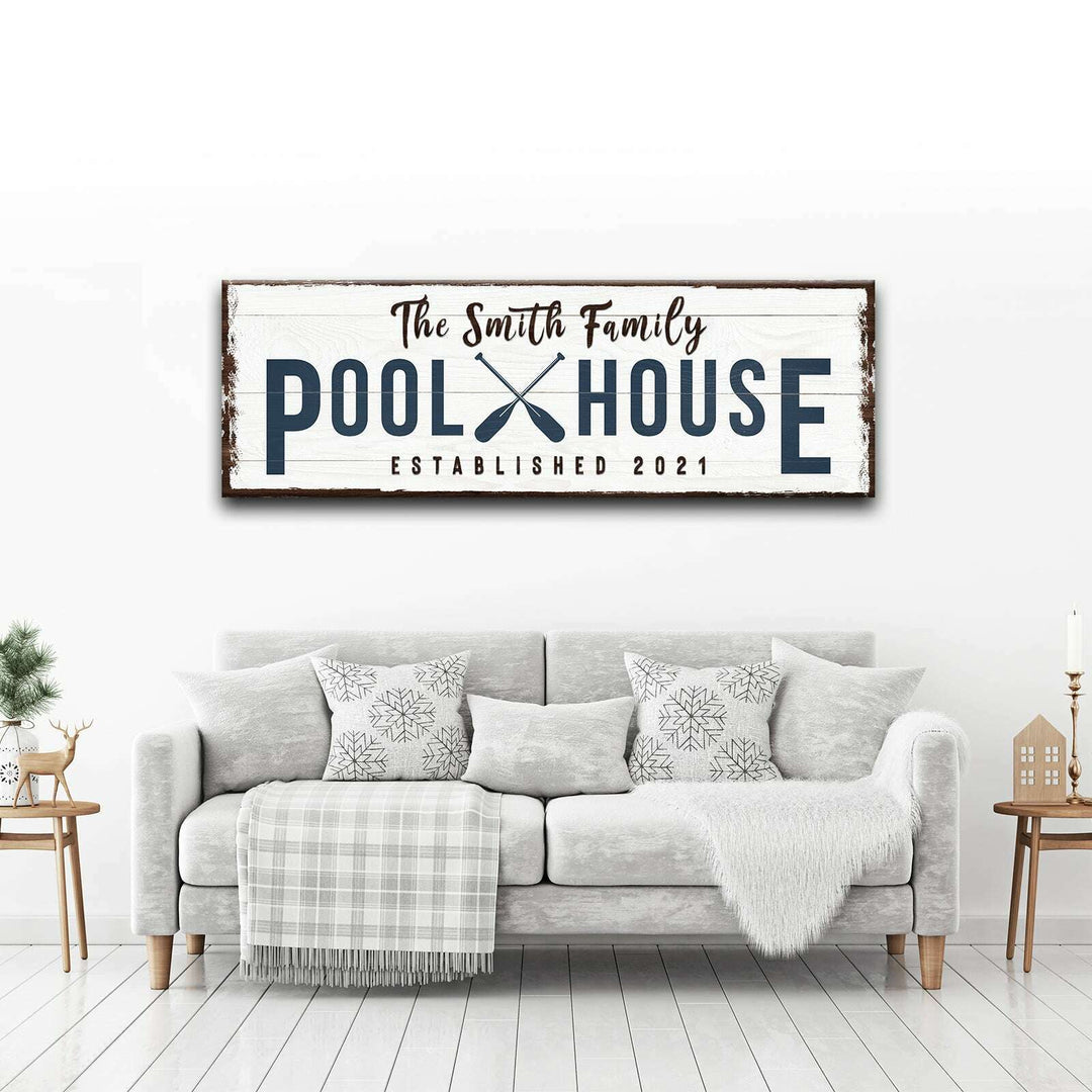 Family Pool House Sign