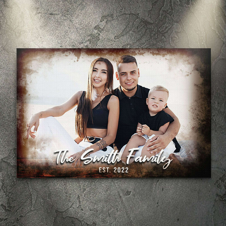 Family Portrait On Wood Sign