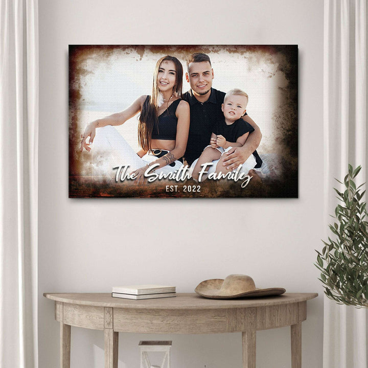 Family Portrait On Wood Sign