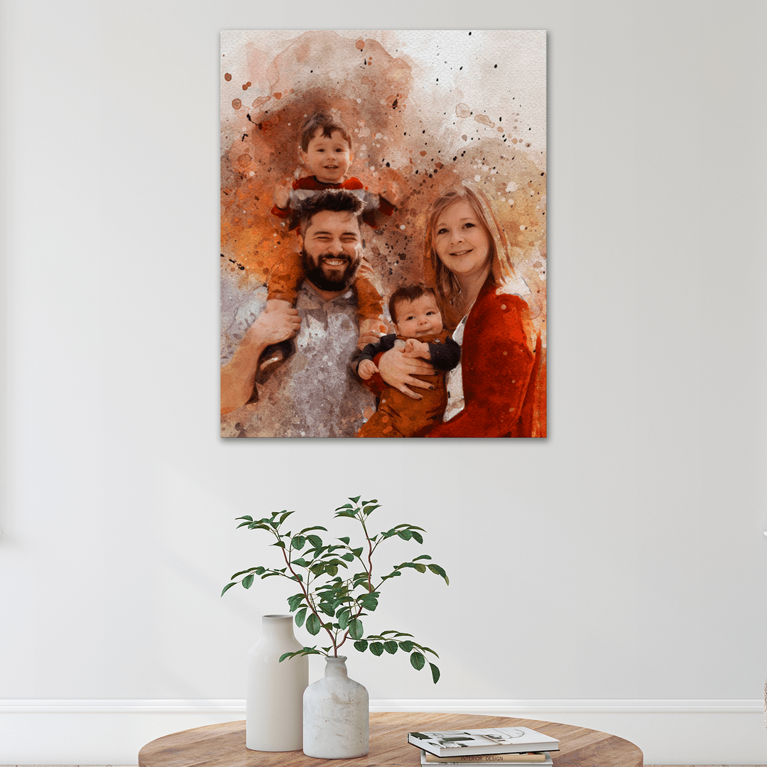 Family Watercolor Portrait Sign