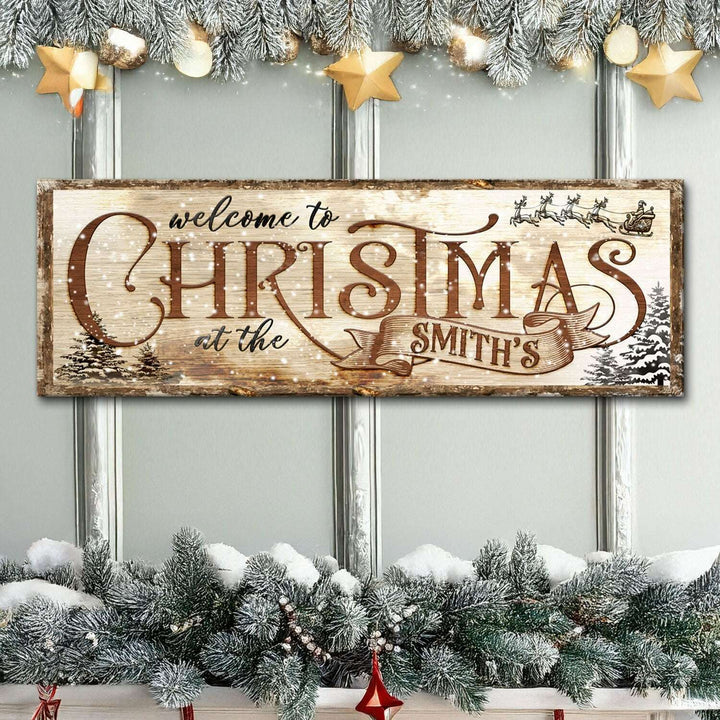 Family Welcome To Christmas Sign