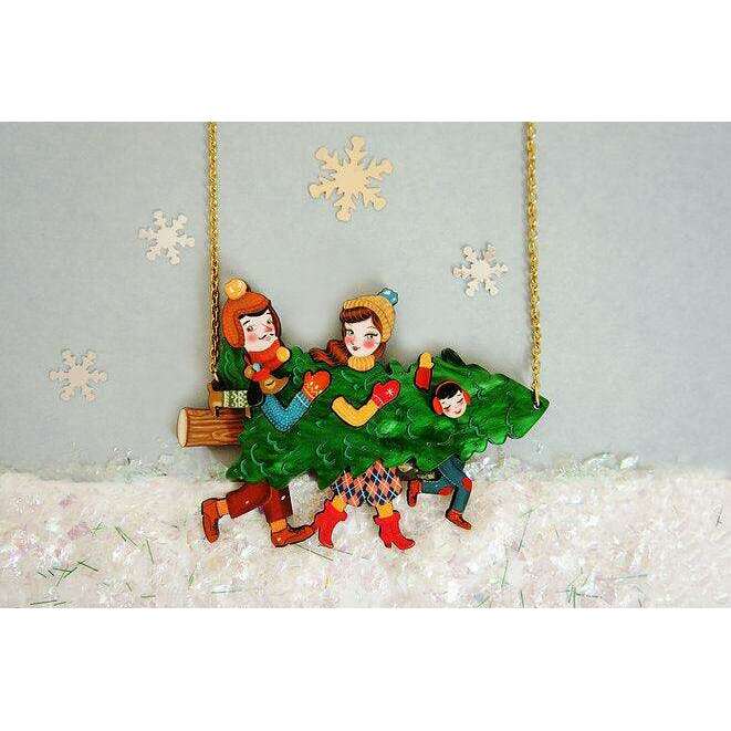 Family With Christmas Tree Necklace by LaliBlue - Quirks!