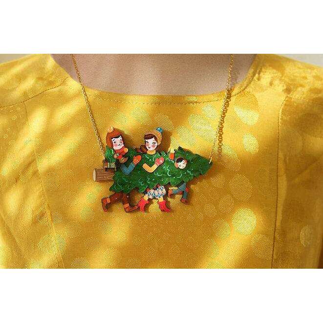 Family With Christmas Tree Necklace by LaliBlue - Quirks!
