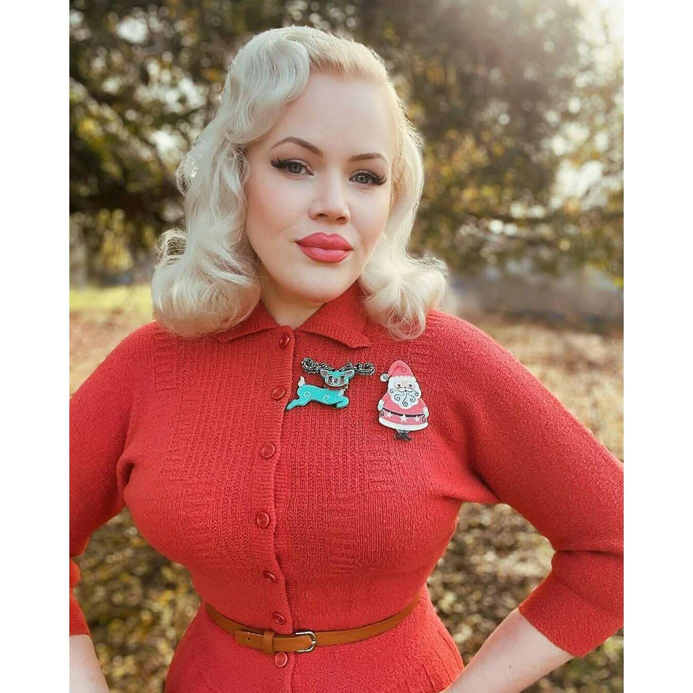 Fawna Fir Top Leaping Reindeer Brooch by Johanna Parker x Lipstick & Chrome – view 3