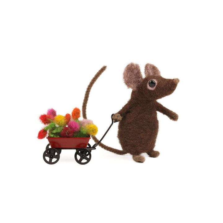 Felting Kit - Flower Cart Mouse Needle Felt Kit