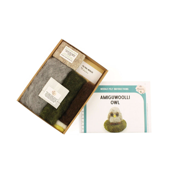 Felting Kit -  Owl Amiguwoolli Mini Kit Needle Felting Kit
