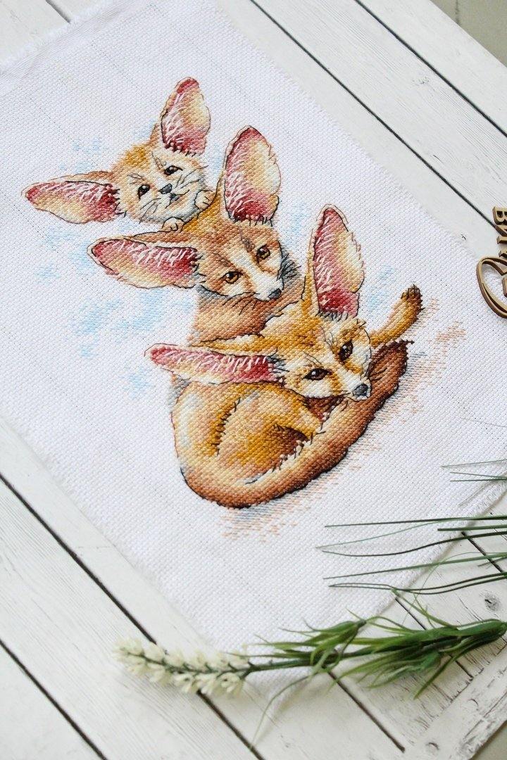 Fennec Fox Family SM-509 Counted Cross Stitch Kit
