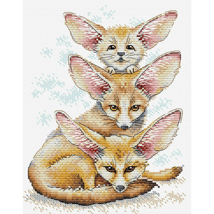 Fennec Fox Family SM-509 Counted Cross Stitch Kit
