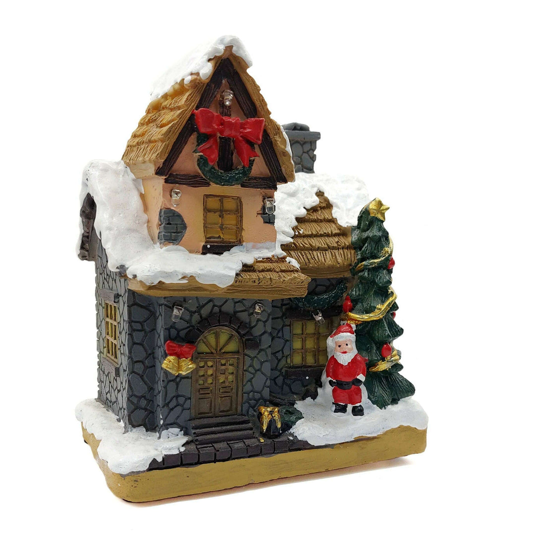 Festive Cottage with Santa Claus. Christmas Village Wizardi F07-N1-11-601