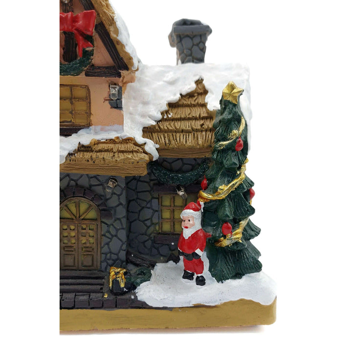 Festive Cottage with Santa Claus. Christmas Village Wizardi F07-N1-11-601