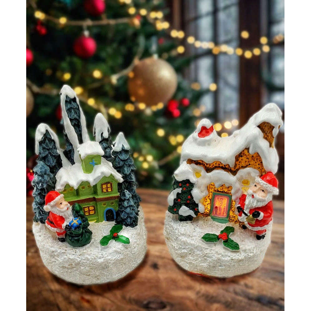 Festive House with Santa. Christmas Village Wizardi F07-N1-3-Y26C