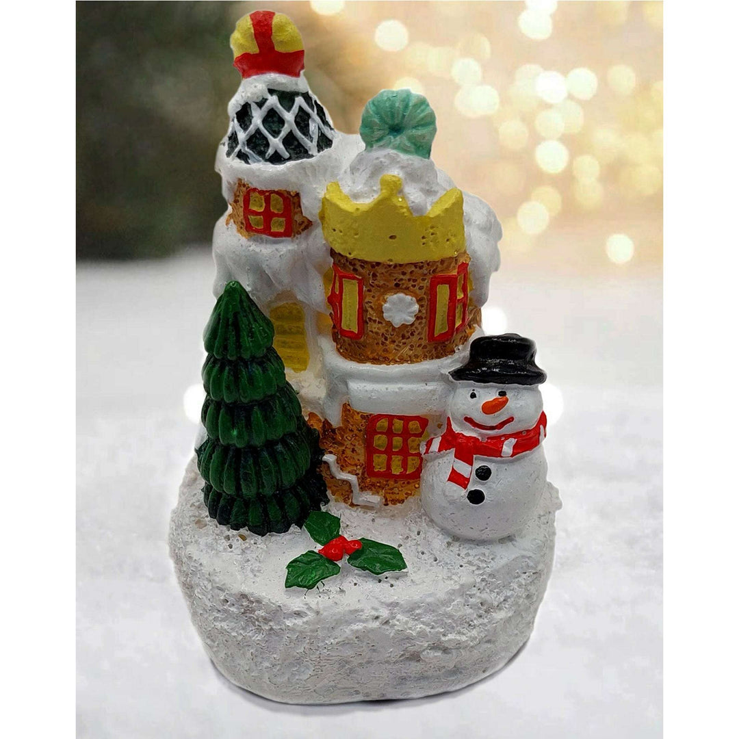 Festive House with Snowman. Christmas Village Wizardi F07-N1-3-Y26B
