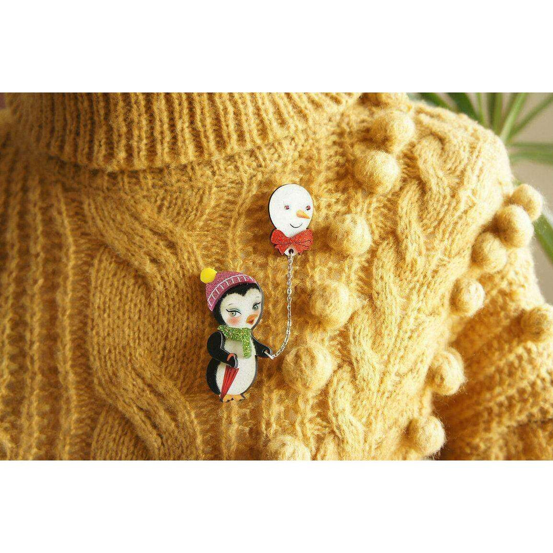 Festive Penguin with Balloon Brooch by Laliblue - Quirks!