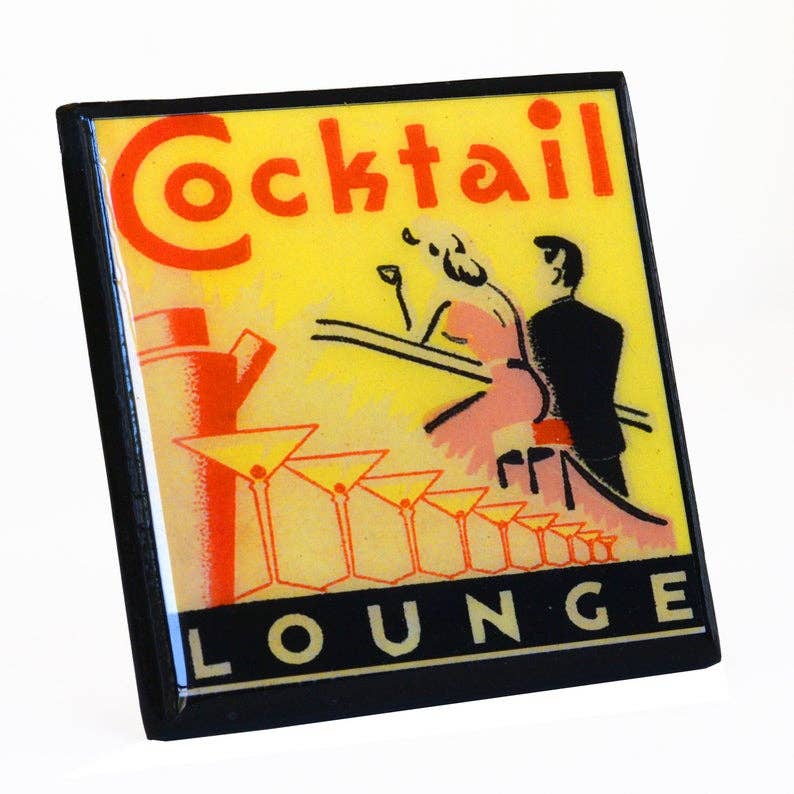 Classic Cocktail Lounge Drink Coaster Set