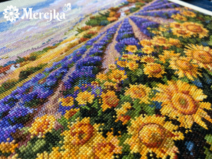 Fields of Lavender and Sun K-179 Counted Cross-Stitch Kit