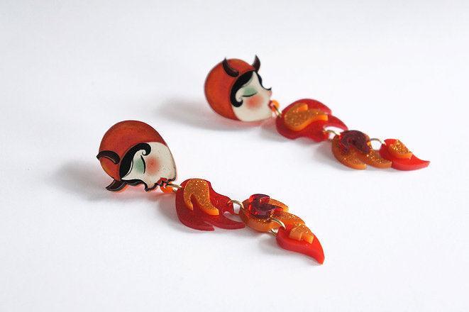 Fire Breather Earrings Halloween Earrings by Laliblue - Quirks!