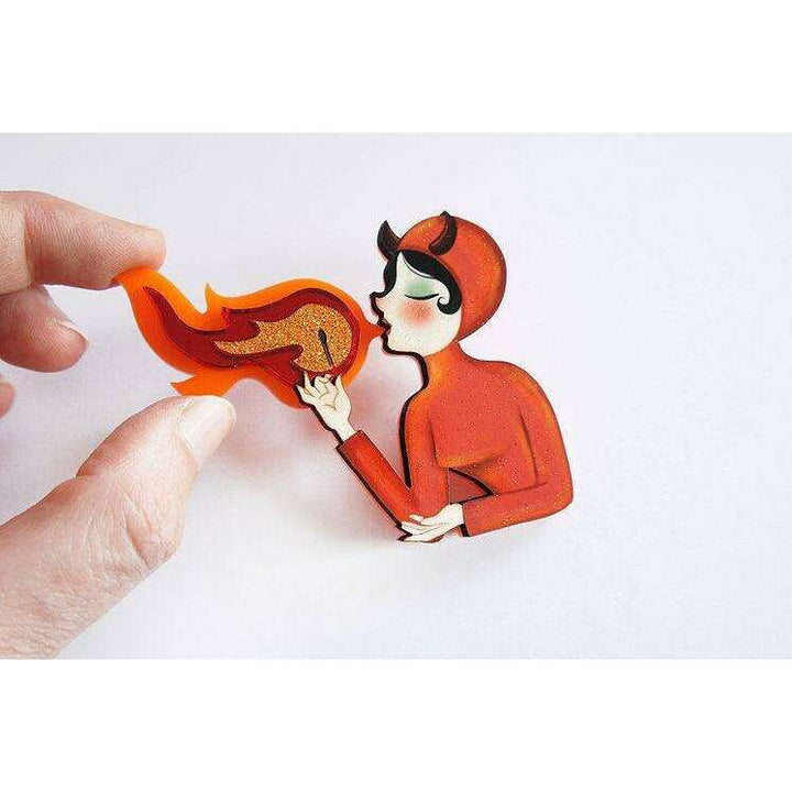 Fire Breather Halloween Brooch by Laliblue - Quirks!