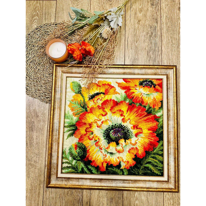 Fire Poppies R2080 Counted Cross Stitch Kit