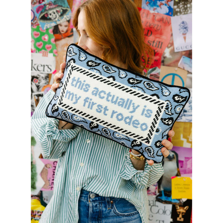 First Rodeo Needlepoint Pillow