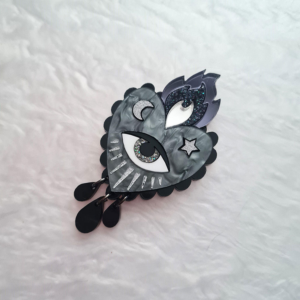 Flaming Heart Pin Brooch - Two Colours by Cherryloco Jewellery 6