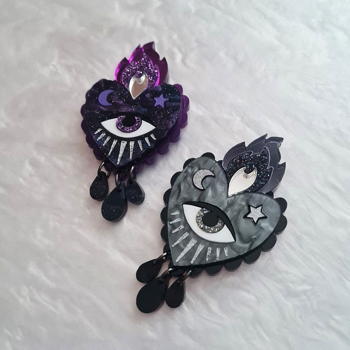 Flaming Heart Pin Brooch - Two Colours by Cherryloco Jewellery 7