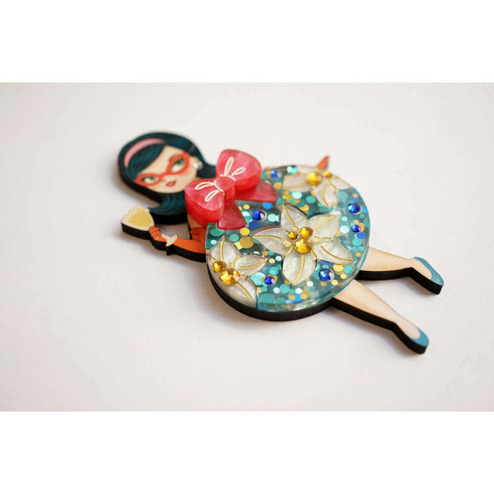 Floral Christmas Tree Lady Ornament Brooch by Laliblue – view 5