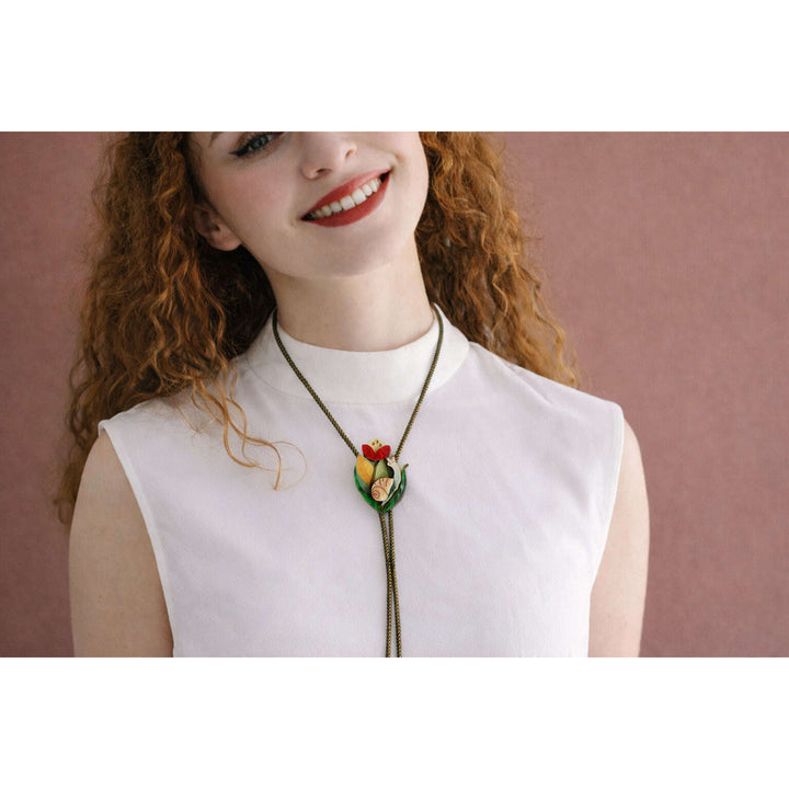 Flower and Snail Bolo Necklace – view 2