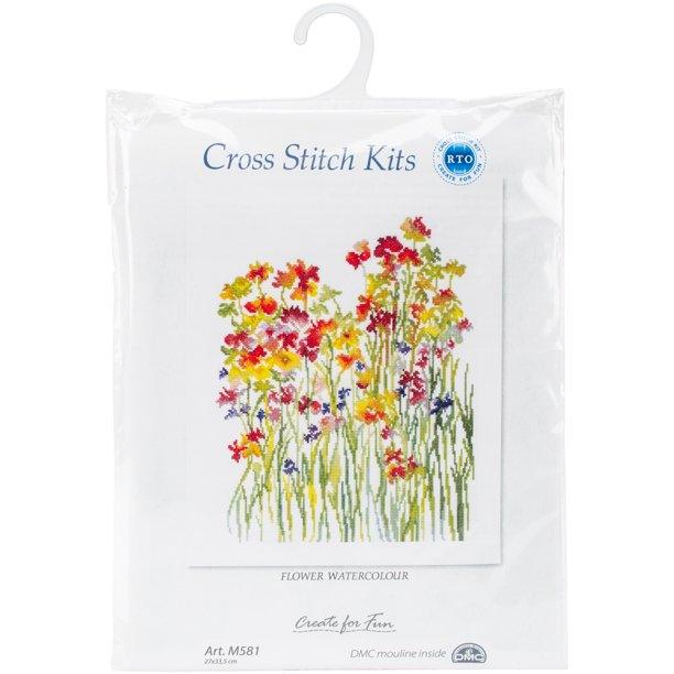 Flower Watercolour M581 Counted Cross Stitch Kit
