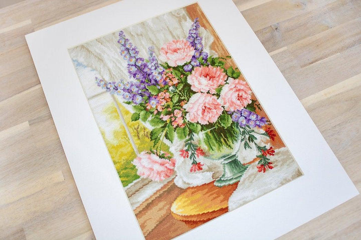 Flowers at the Window BU4016L Counted Cross-Stitch Kit