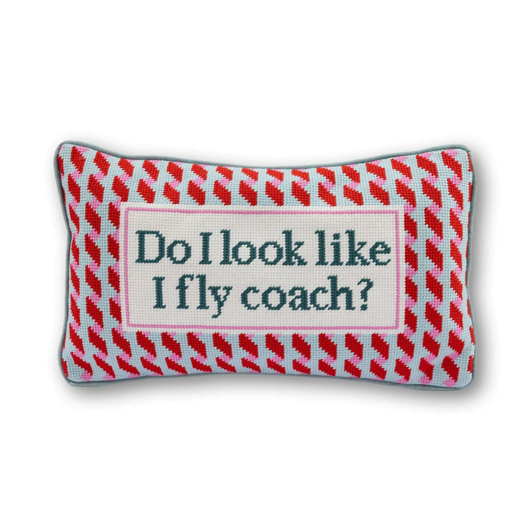 Fly Coach Needlepoint Pillow