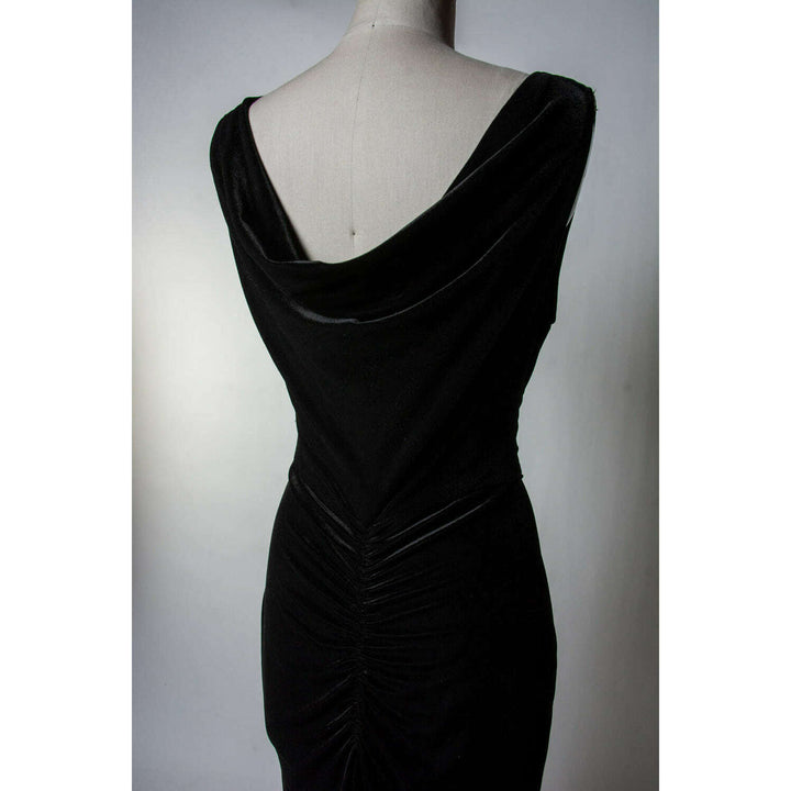 Formal Athena Gown  Dress - Stretch Velvet, Black