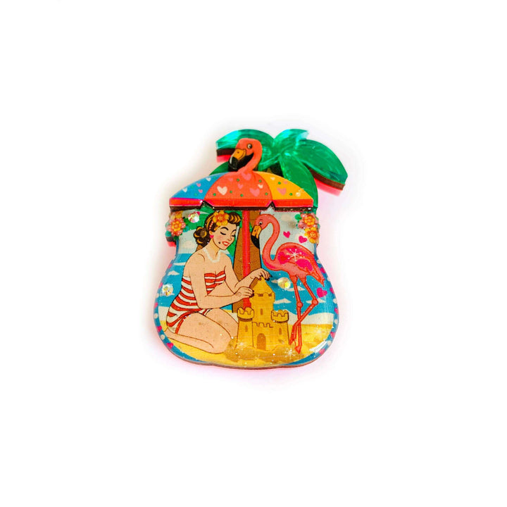 Frankie at the Beach Brooch by Rosie Rose Parker