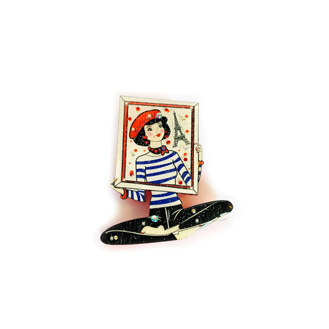 French Mime Girl Brooch by Rosie Rose Parker