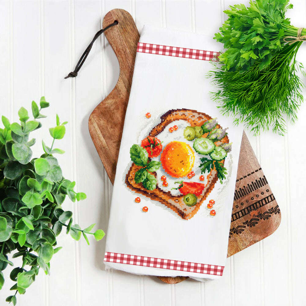 Fried Eggs Toast 120-092 Counted Cross-Stitch Kit