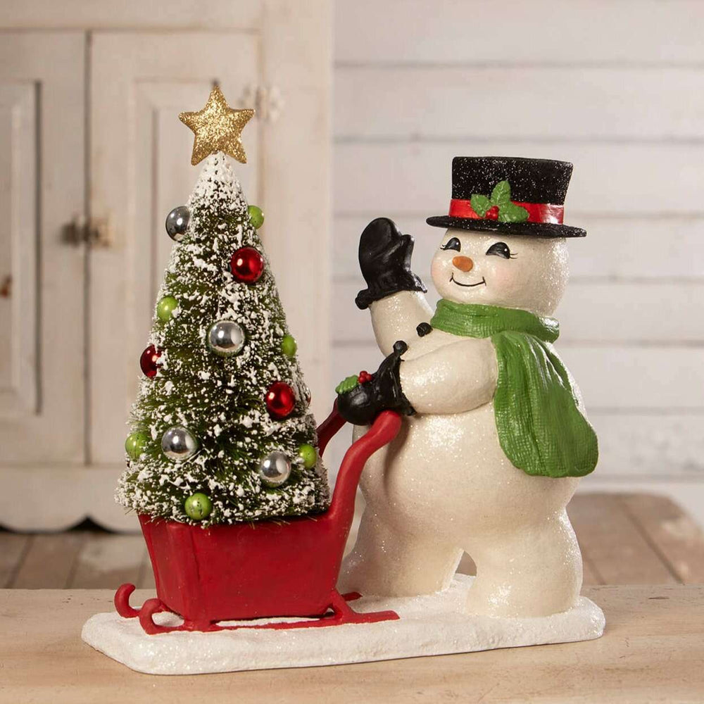 Frosty Pushing Sled by Bethany Lowe – view 2