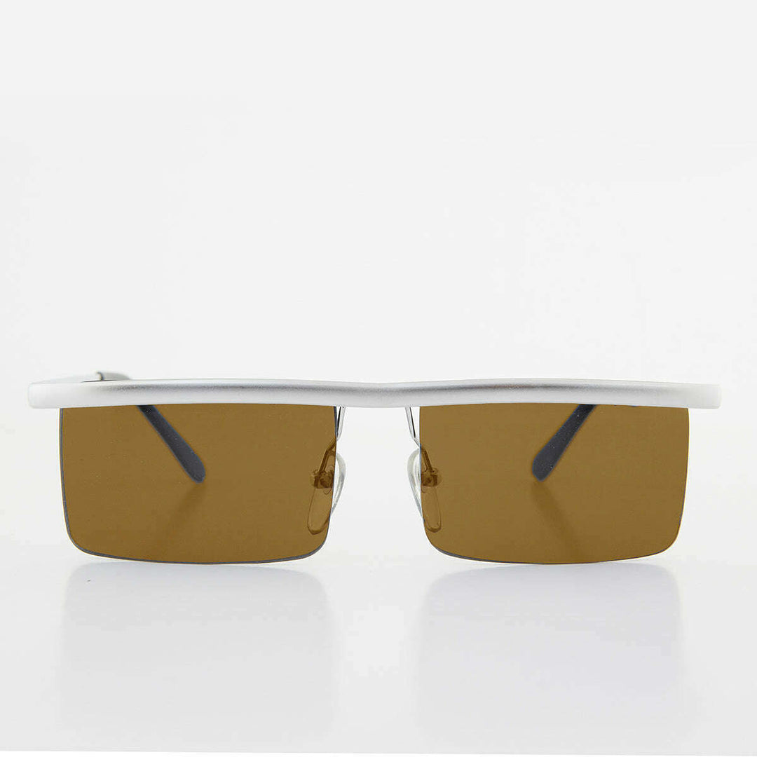 Futuristic Metal Rectangular Vintage Sunglass - Hans