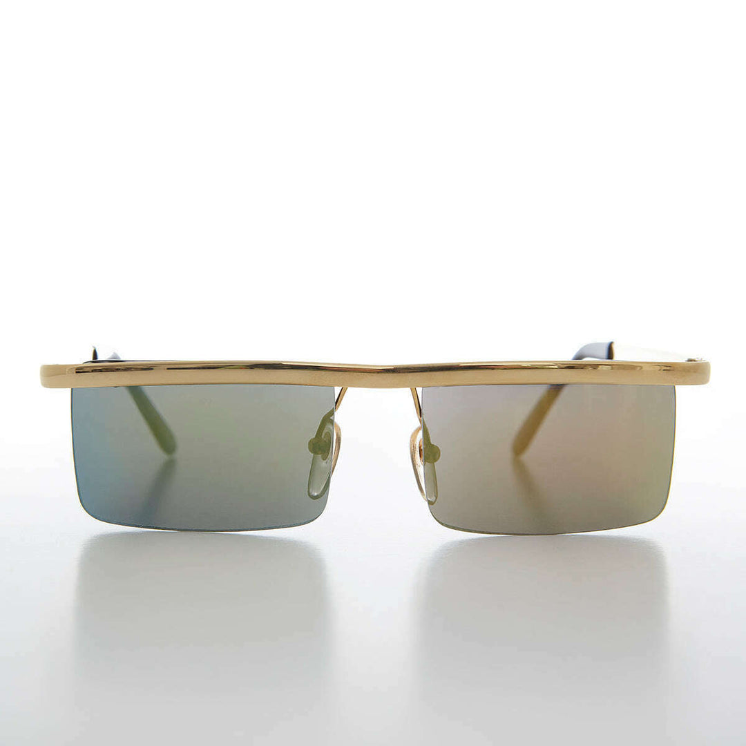 Futuristic Metal Rectangular Vintage Sunglass - Hans